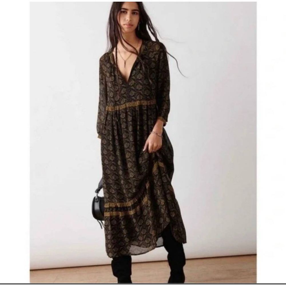 ba&sh Black and Gold Maxi Dress